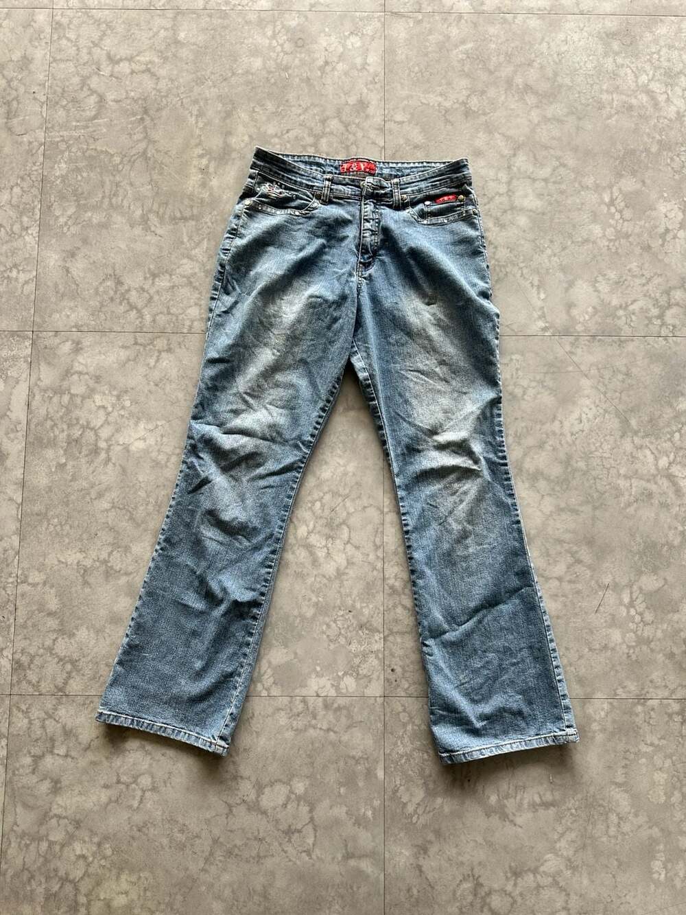 T & Y Jeans Vintage Y2K Bootcut Flares with Rhinestone Embellishments